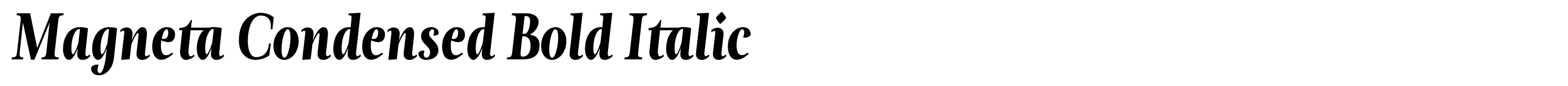 Magneta Condensed Bold Italic